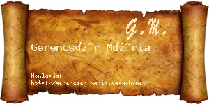 Gerencsér Mária névjegykártya